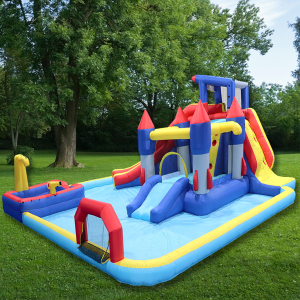 Zupora 19' x 17' Inflatable Water Slide with Air Blower Wayfair